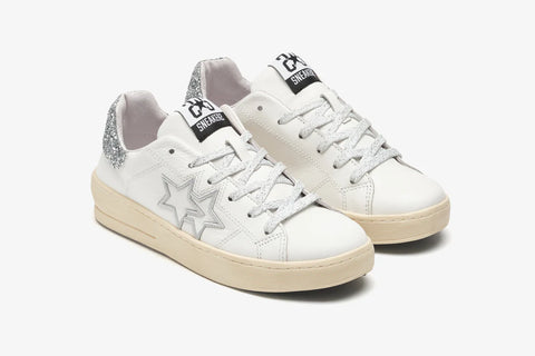 2STAR SNEAKER WHITE-SILVER