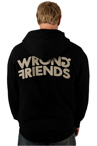 ZIPPED OXFORD HOODIE - BLACK