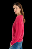 MAGLIONE FUCSIA SCOLLO V