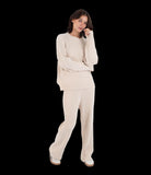 PANTALONI IN MAGLIA BEIGE