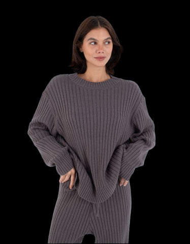 MAGLIONE IN MAGLIA GRIGIO