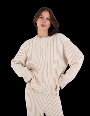 MAGLIONE IN MAGLIA BEIGE
